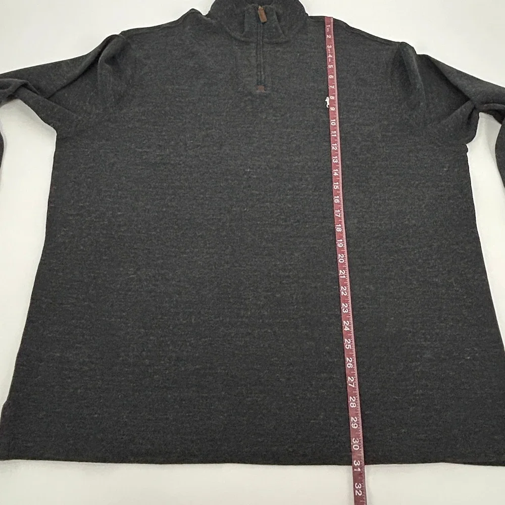 Polo Ralph Lauren Quarter Zip Mens XXL Charcoal Gray Cotton Logo Sweater